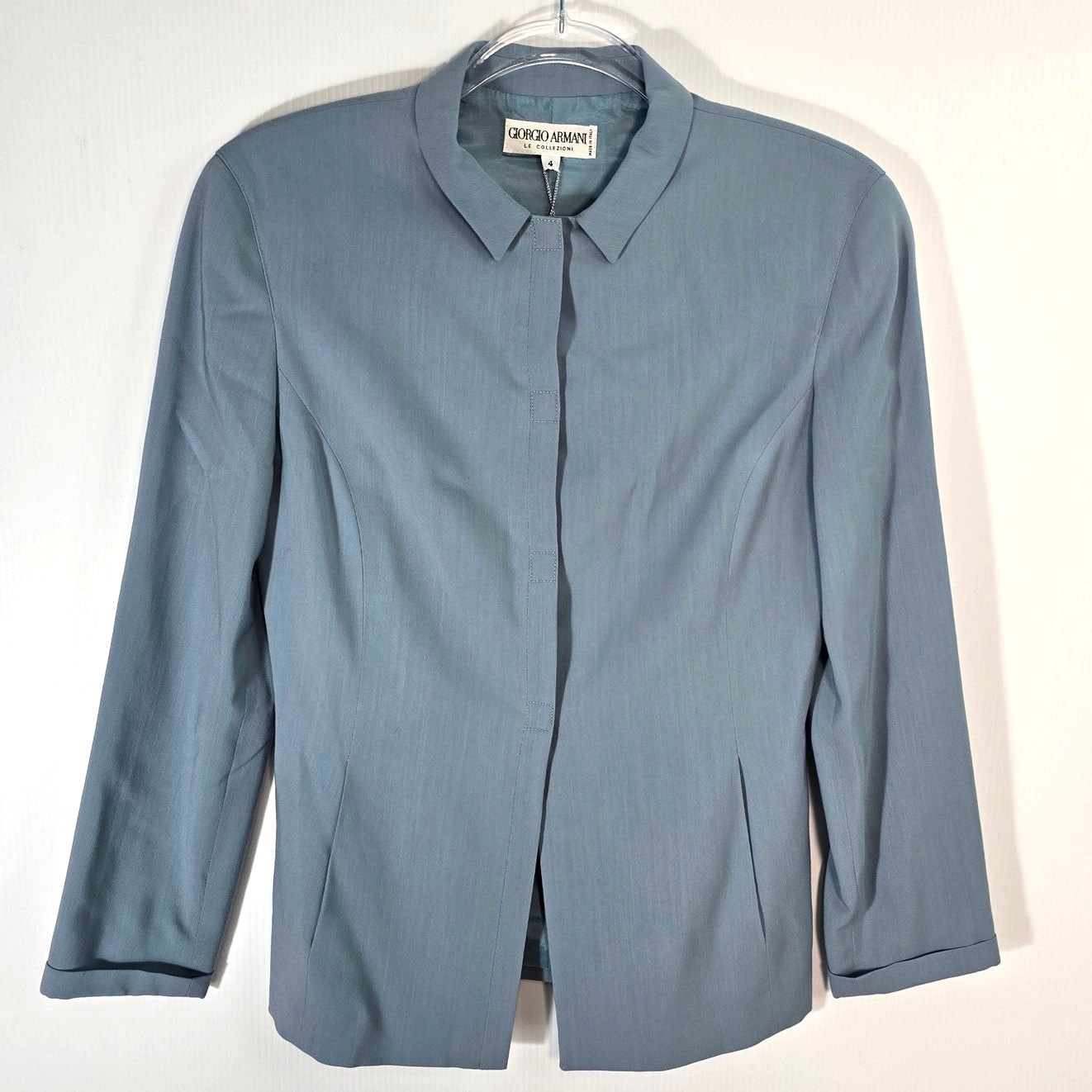 Vintage Giorgio Armani Le Collezioni Silk Wool Blazer Shirt Italy 4 Nwt